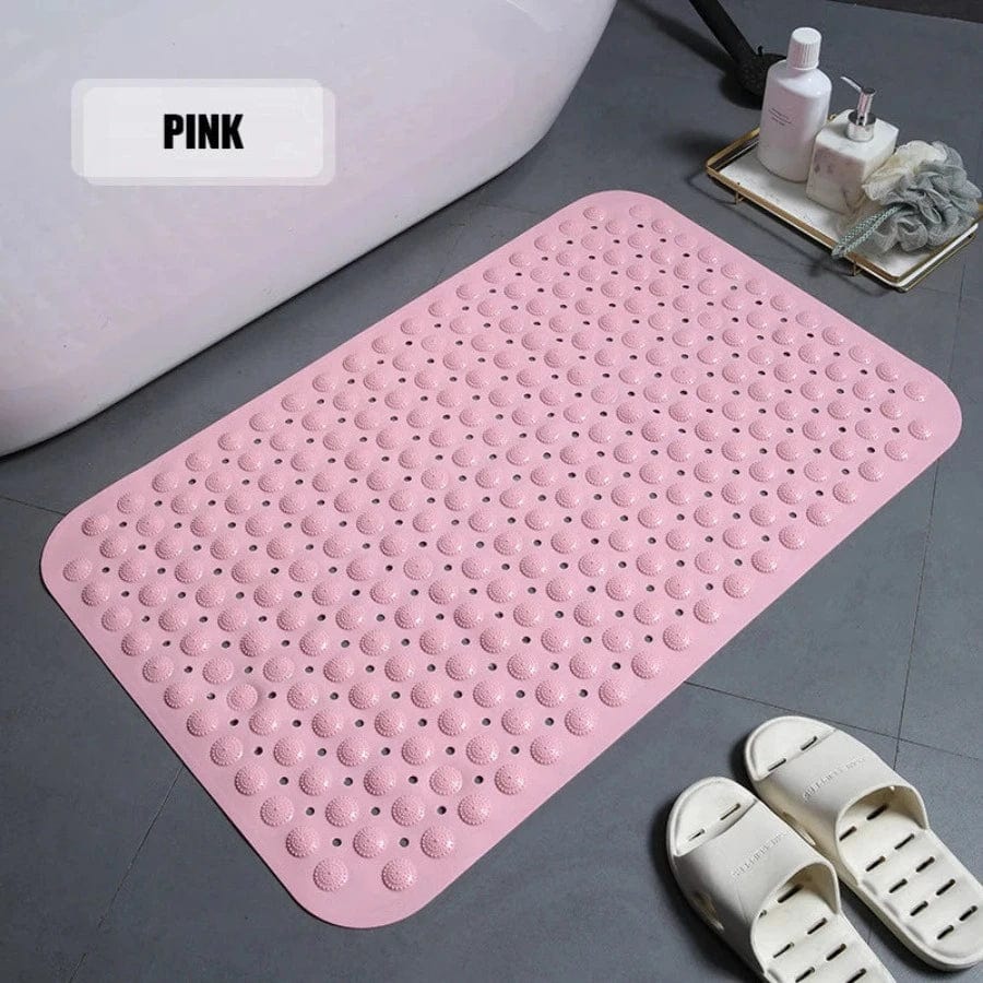 Tapis de bain antidérapant rectangle | Escale Douche Rose / 36cm x 70cm