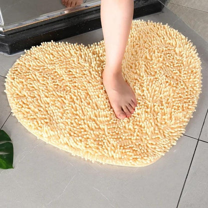 Tapis de bain cœur | Escale Douche Crème / 50cm x 60cm