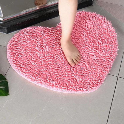 Tapis de bain cœur | Escale Douche Rose / 50cm x 60cm