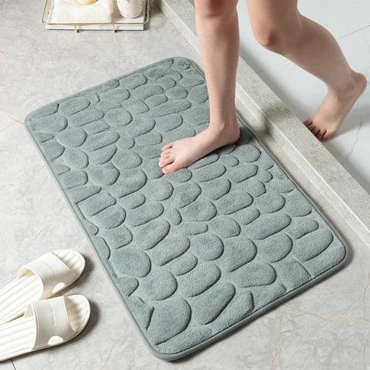 Tapis de bain design galets | Escale Douche Gris / 40cm x 60cm