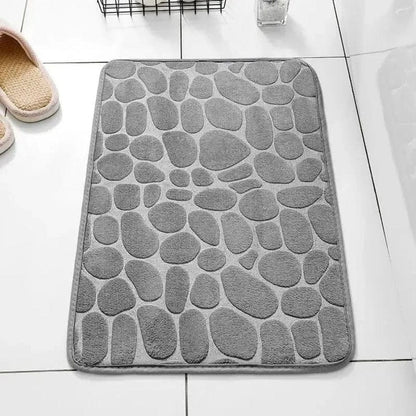 Tapis de bain design galets | Escale Douche Gris / 40cm x 60cm