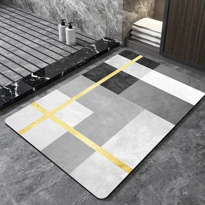 Tapis de bain design géométrique "carré" | Escale Douche 4 / 40cm x 60cm