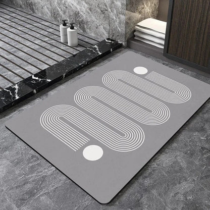 Tapis de bain design géométrique "courbe" | Escale Douche 1 / 40cm x 60cm