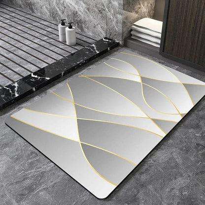 Tapis de bain design géométrique "courbe"