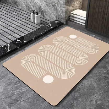 Tapis de bain design géométrique "courbe" | Escale Douche 3 / 40cm x 60cm