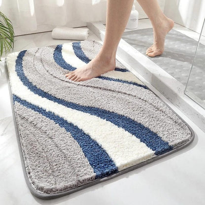 tapis de bain design océan | Escale Douche Gris / 40cm x 60cm