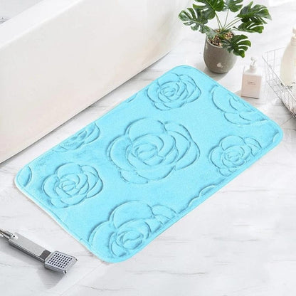 Tapis de bain design rosier | Escale Douche Bleu clair / 40cm x 60cm