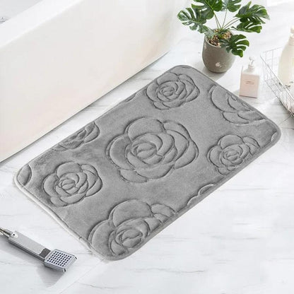 Tapis de bain design rosier | Escale Douche Gris / 40cm x 60cm