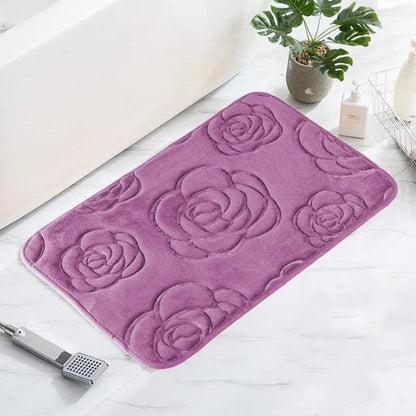 Tapis de bain design rosier | Escale Douche Violet / 40cm x 60cm