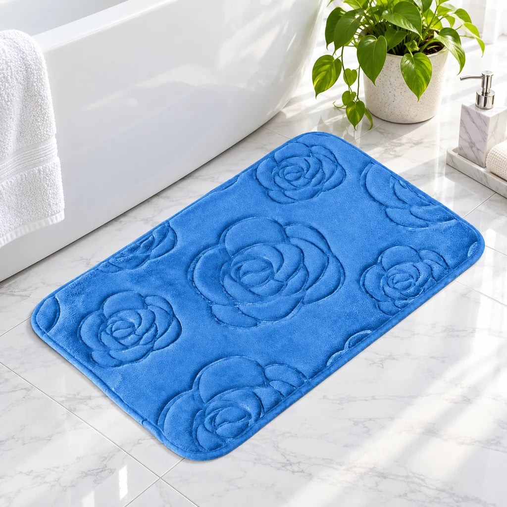 Tapis de bain design rosier
