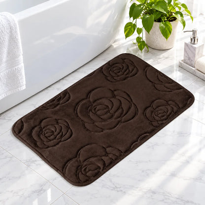 Tapis de bain design rosier